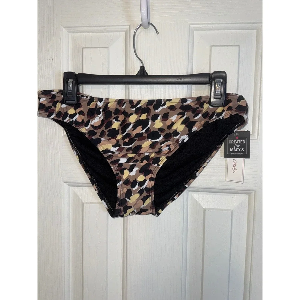 Salt & Cove Leopard‎ Print Swimsuit Bottoms Bikini Briefs Neutral Multi XL